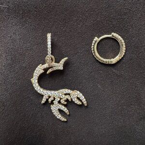 APM Monaco - Crystal Huggie Earrings with Removable Scorpion Charm